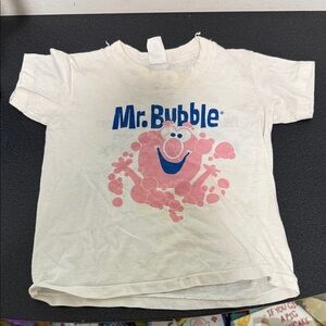 Kids White T-Shirt with Pink and Blue Design